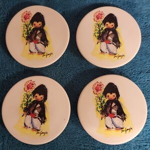 Set Of 4 Handpainted Coasters By Ted De Grazia